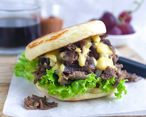 Beef & Cheese English Muffin Sandwich - Dreamy Table