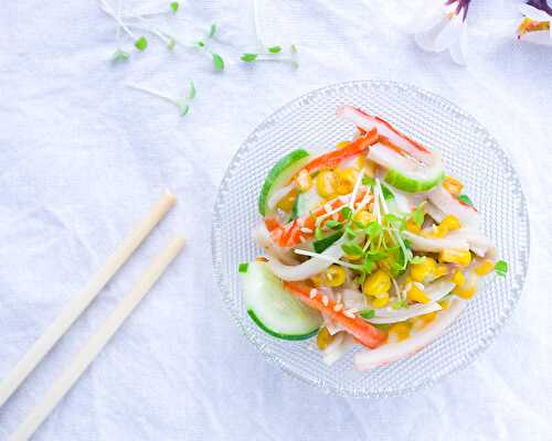 Crab Stick Salad with Sesame Mayonnaise - Dreamy Table