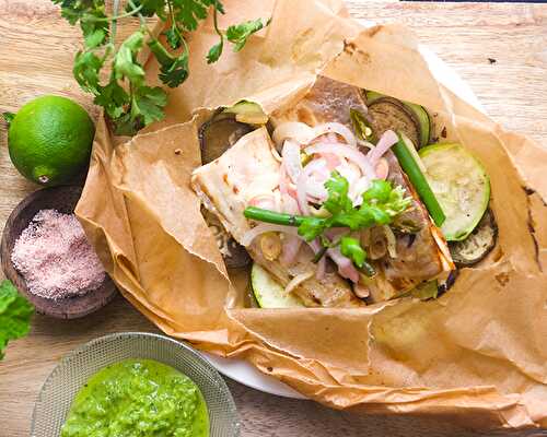 Fish and Vegetable en Papillote - Dreamy Table