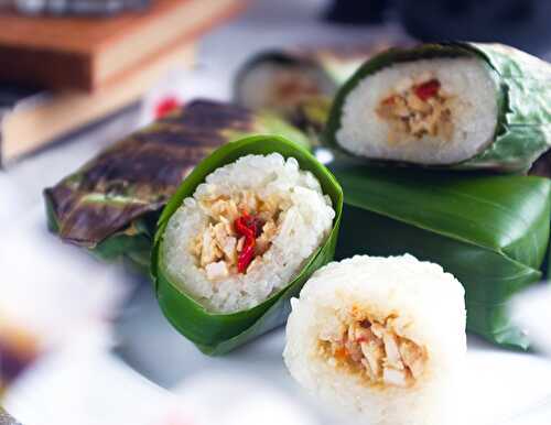 Lemper Ayam (Sticky Rice with Shredded Chicken) - Dreamy Table