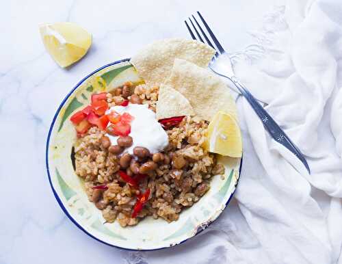 Middle Eastern Rice with Beans and Tomato - Dreamy Table