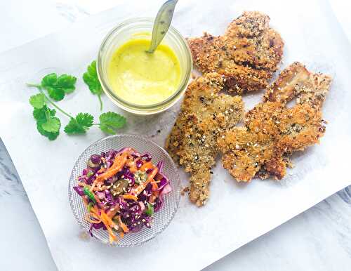 Mushroom Cutlets with Red Cabbage Slaw - Dreamy Table
