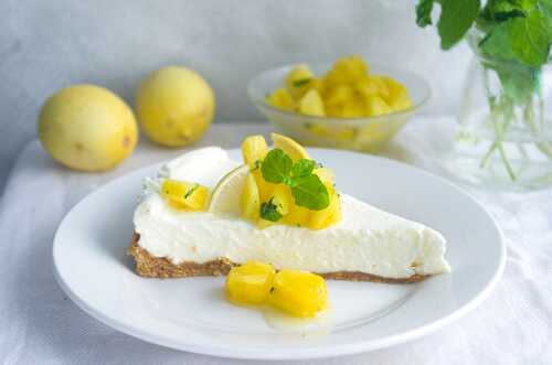 No-Bake Pineapple Mint Cheesecake - Dreamy Table