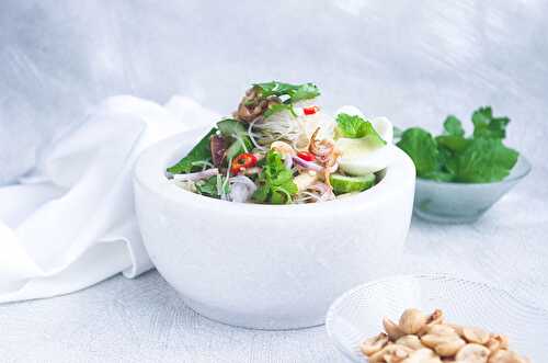 Rice Vermicelli and Dried Squid Salad - Dreamy Table