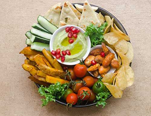 Vegetable Platter with Avocado Sauce - Dreamy Table