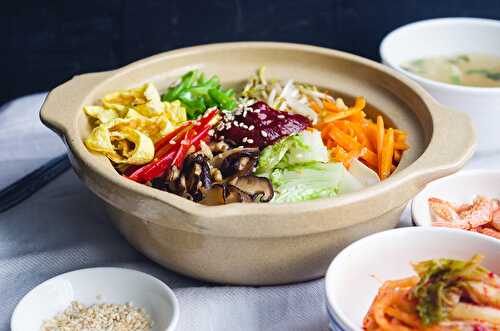 Vegetarian Bibimbap (Vegetarian Korean Rice Bowl) - Dreamy Table