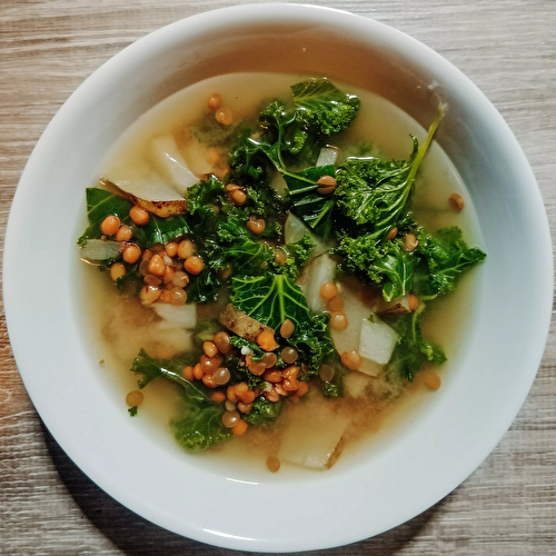 Lentil Miso Soup with Kale