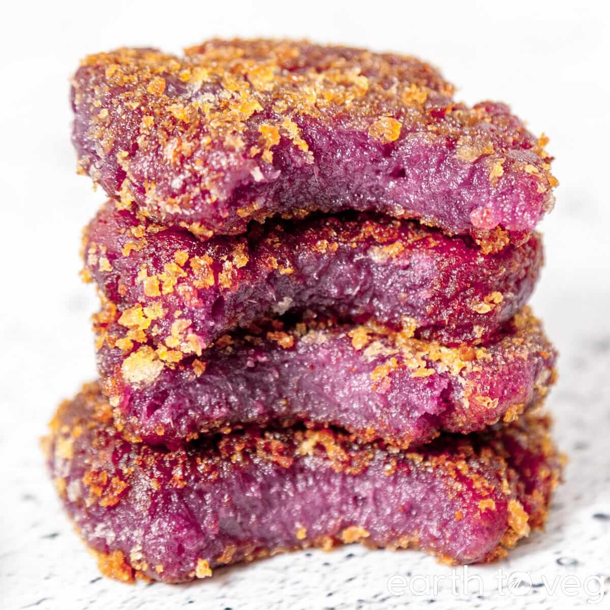 Purple Sweet Potato Pan-Fried Mochi