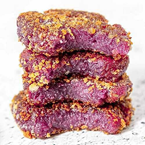 Purple Sweet Potato Pan-Fried Mochi