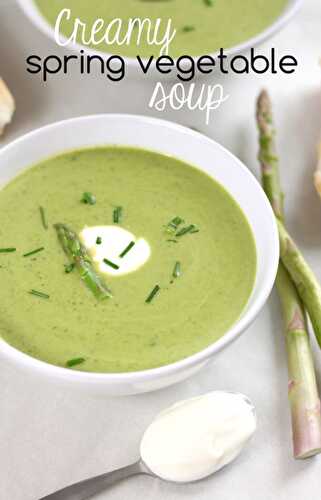 Creamy spring vegetable soup