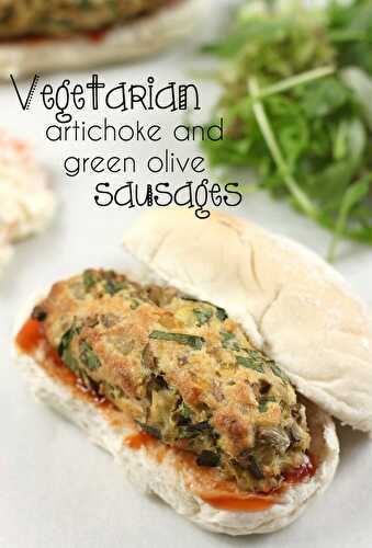 Vegetarian artichoke and green olive sausages