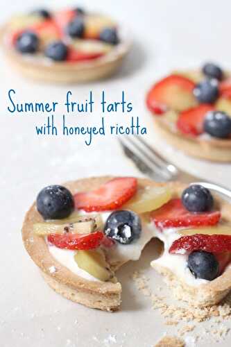 Summer fruit tarts with honeyed ricotta