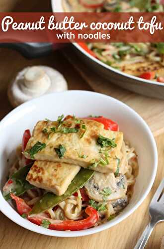 Peanut butter coconut tofu with noodles