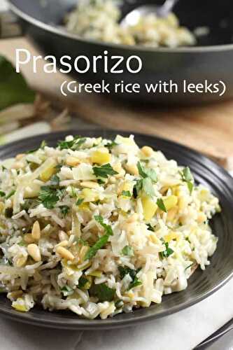 Prasorizo (Greek rice with leeks)