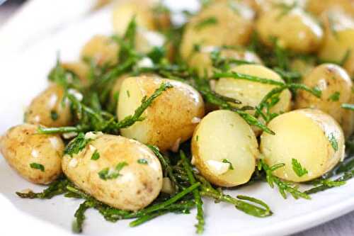 Hot and buttery samphire potato salad