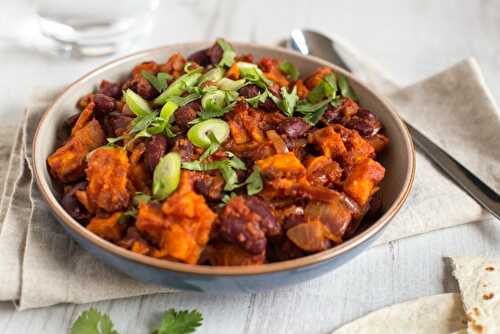 Kidney bean and sweet potato chilli