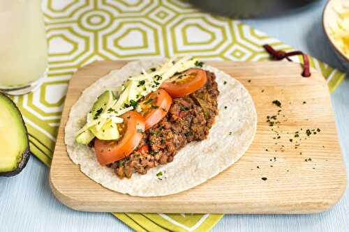 Slow cooker lentil and quinoa tacos