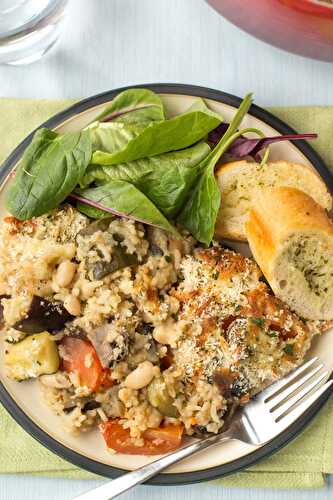 One pot rice and vegetable casserole