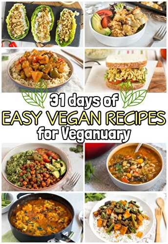 31 days of easy vegan recipes for Veganuary