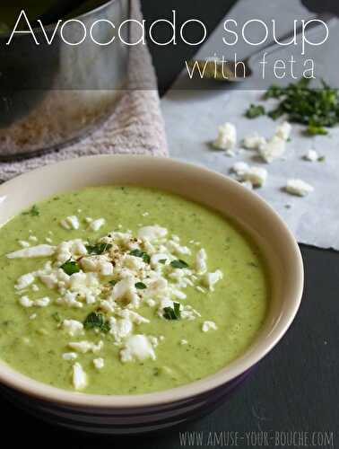 Avocado soup with feta