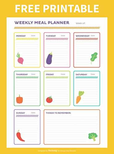 Free weekly meal planner printable