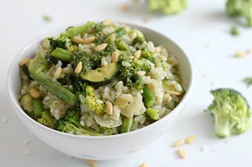 Risotto primavera with parsley pesto
