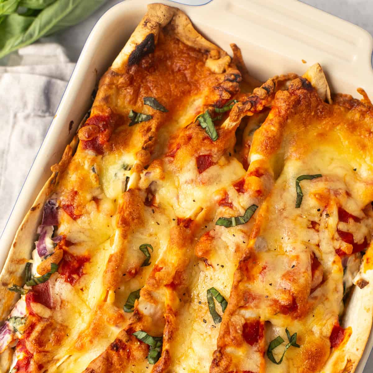 Creamy Zigzag Tortilla Bake