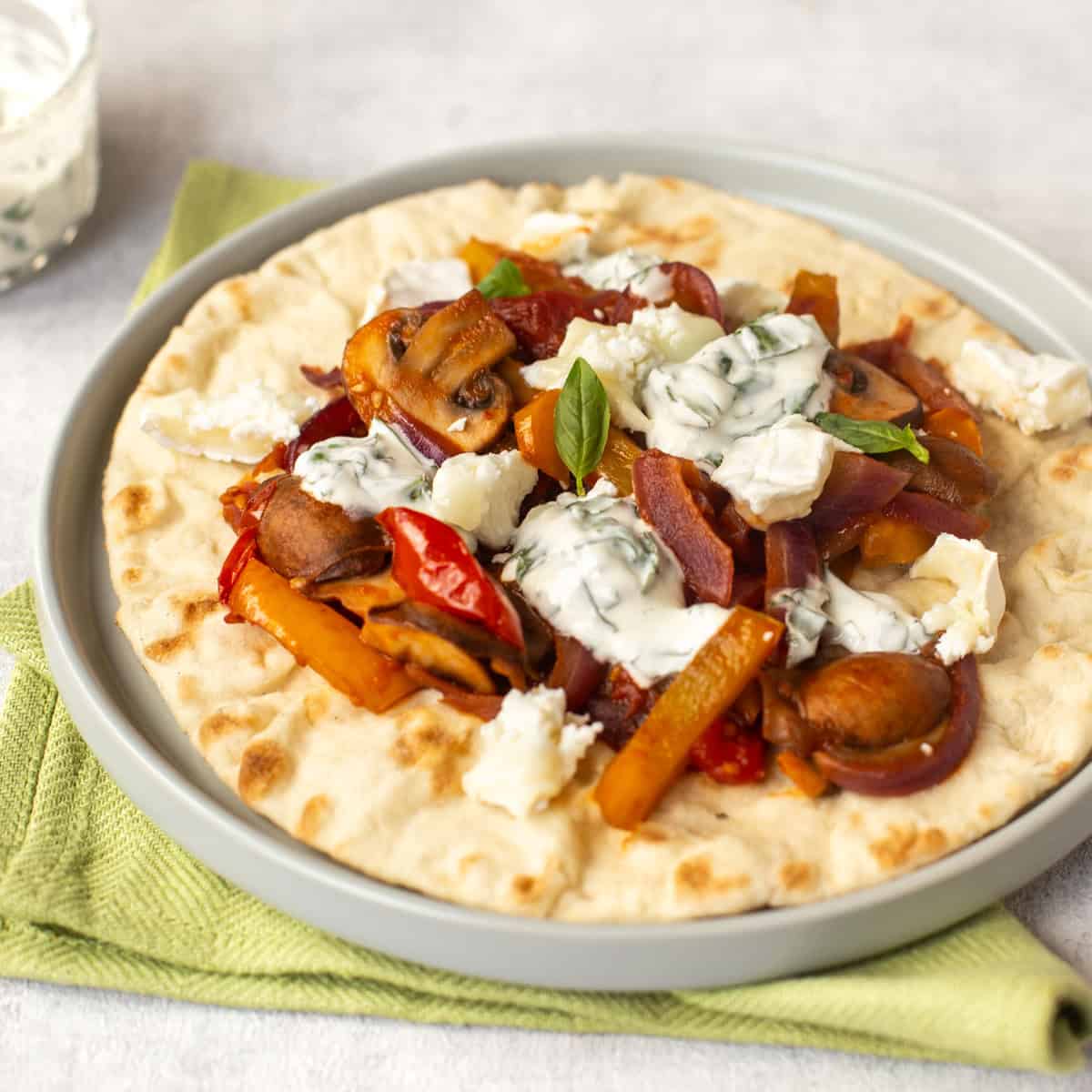 Mediterranean Vegetable Flatbreads with Goat Cheese from "Easy Cheesy