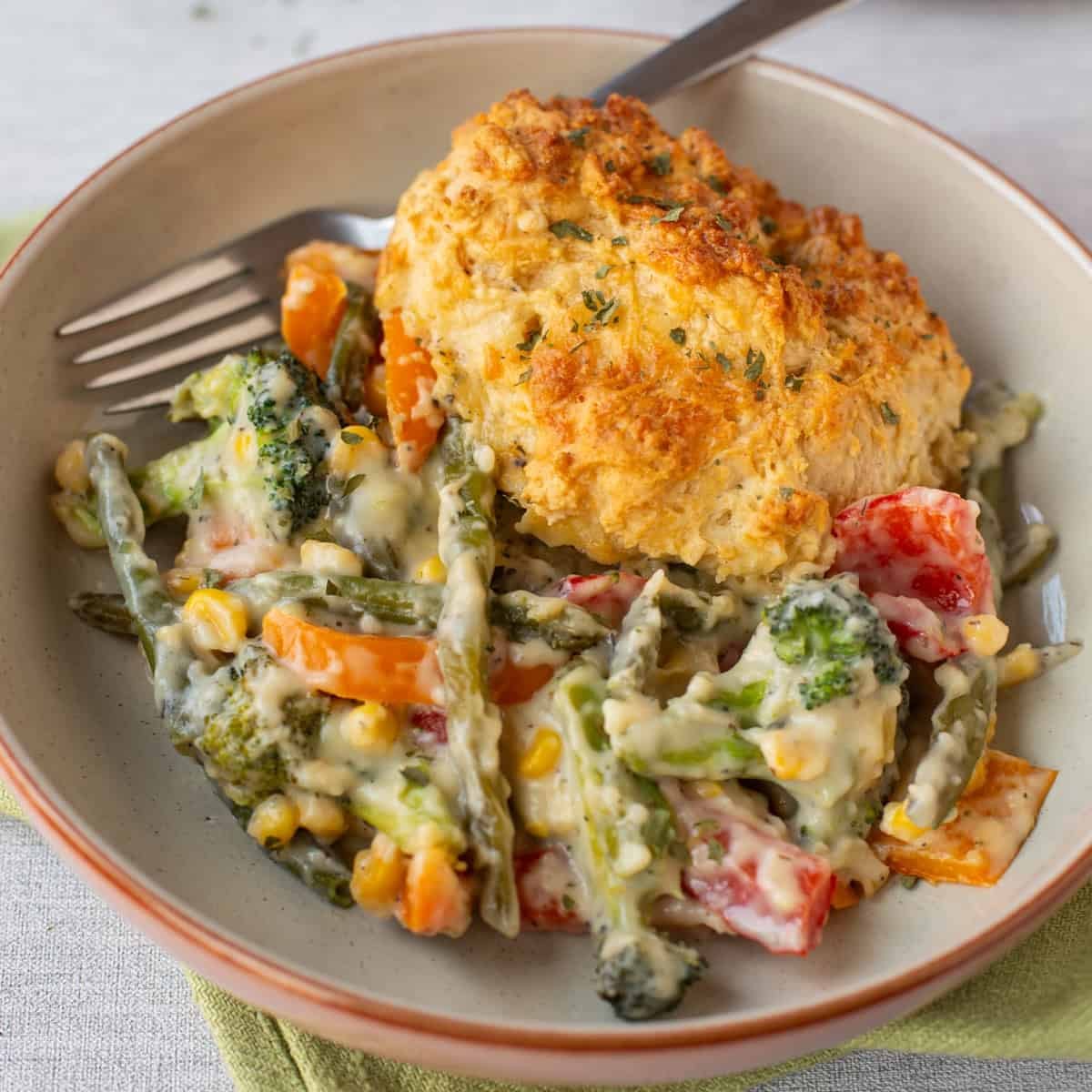 Vegetable Cobbler (with cheesy scone topping)