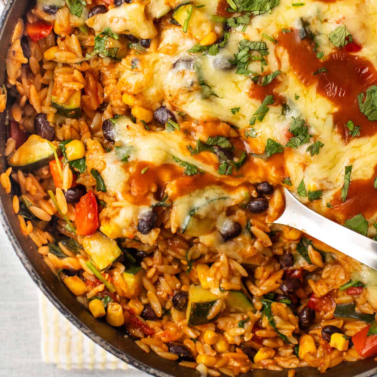 One Pot Enchilada Orzo