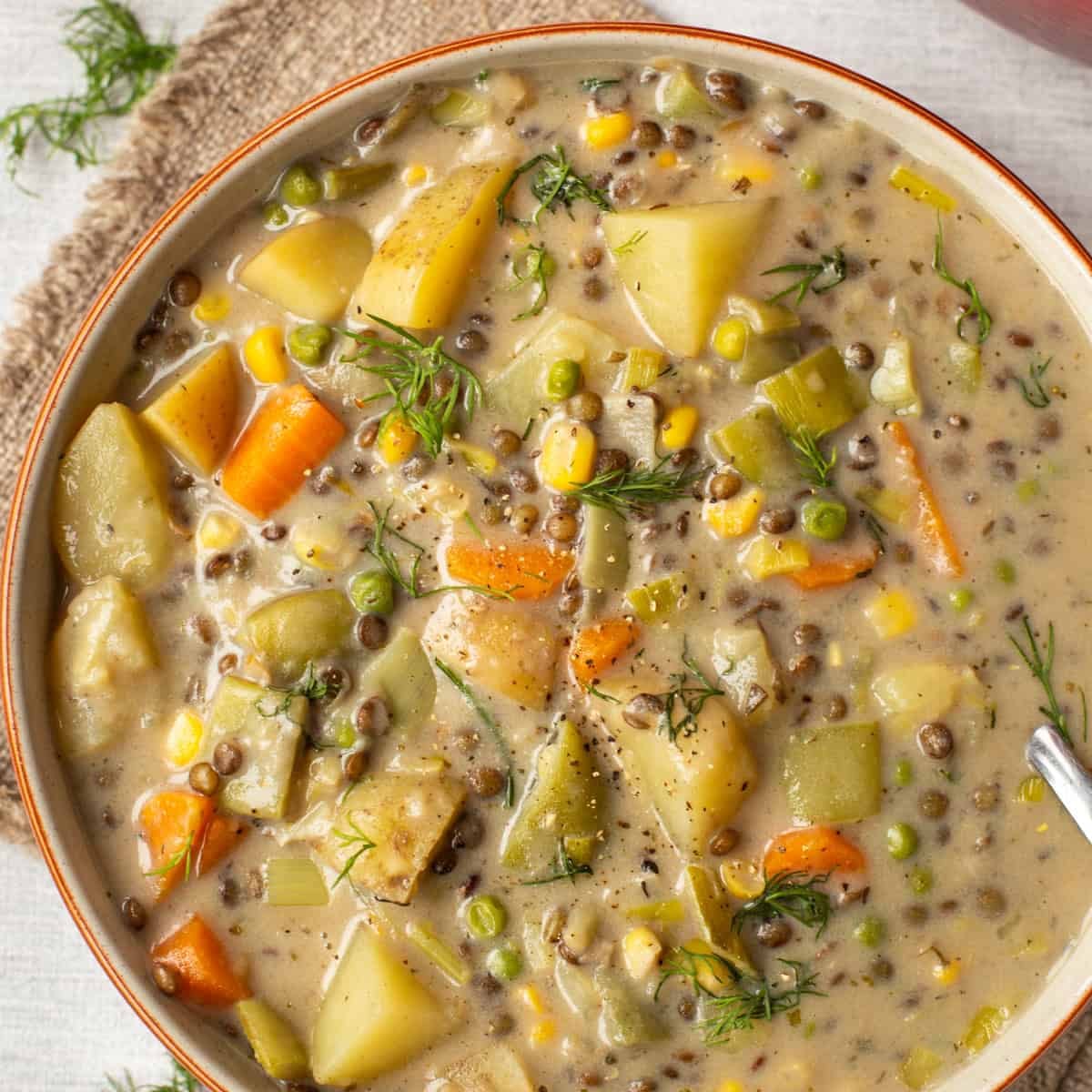 Creamy Vegetable Stew with Lentils
