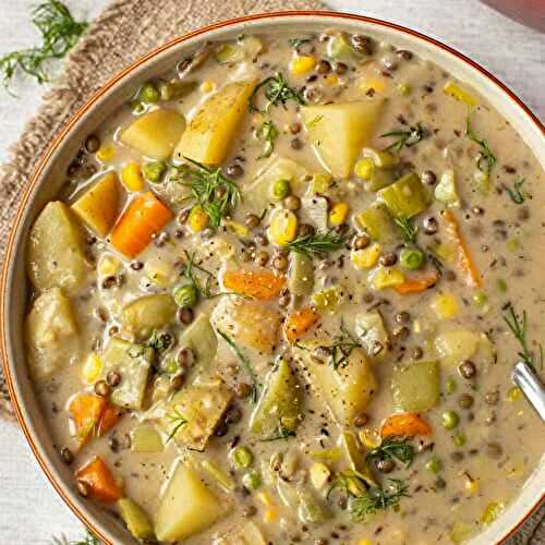 Creamy Vegetable Stew with Lentils