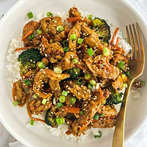 Easy Vegan Ginger Beef with Soy Curls