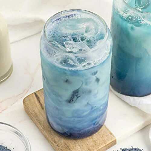 Cold Brewed Butterfly Pea Matcha Latte