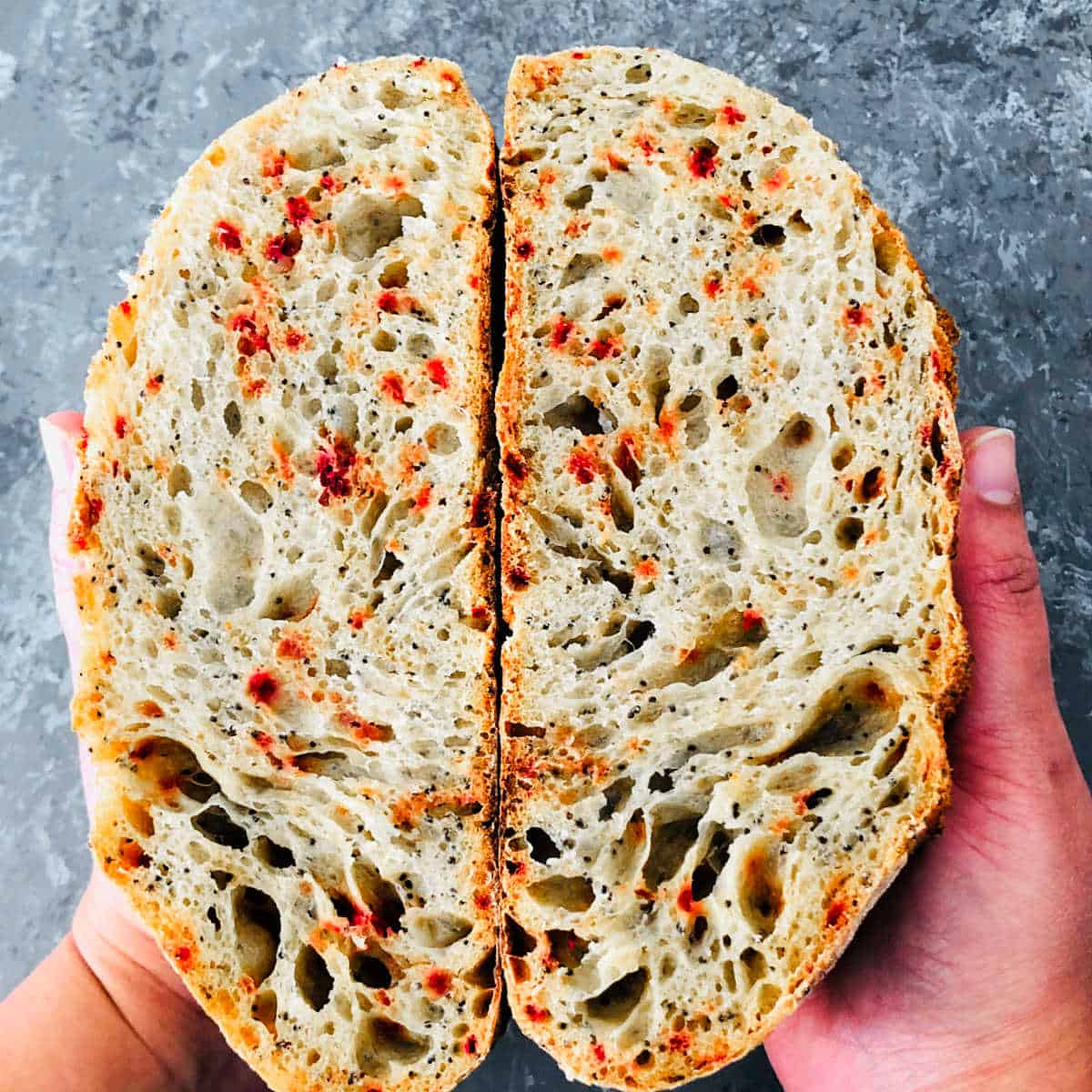 Poppy Seeds and Beetroot Sourdough Bread
