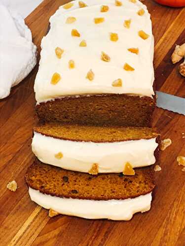 Pumpkin Bread and Cream Cheese Icing
