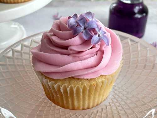 Lilac Cupcakes and Lilac Buttercream Frosting