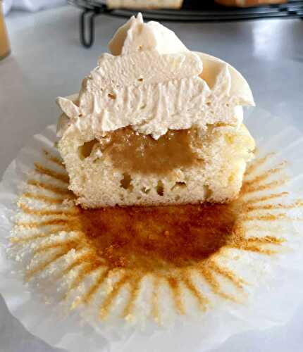 Caramel Filled Cupcakes with Caramel Buttercream Frosting