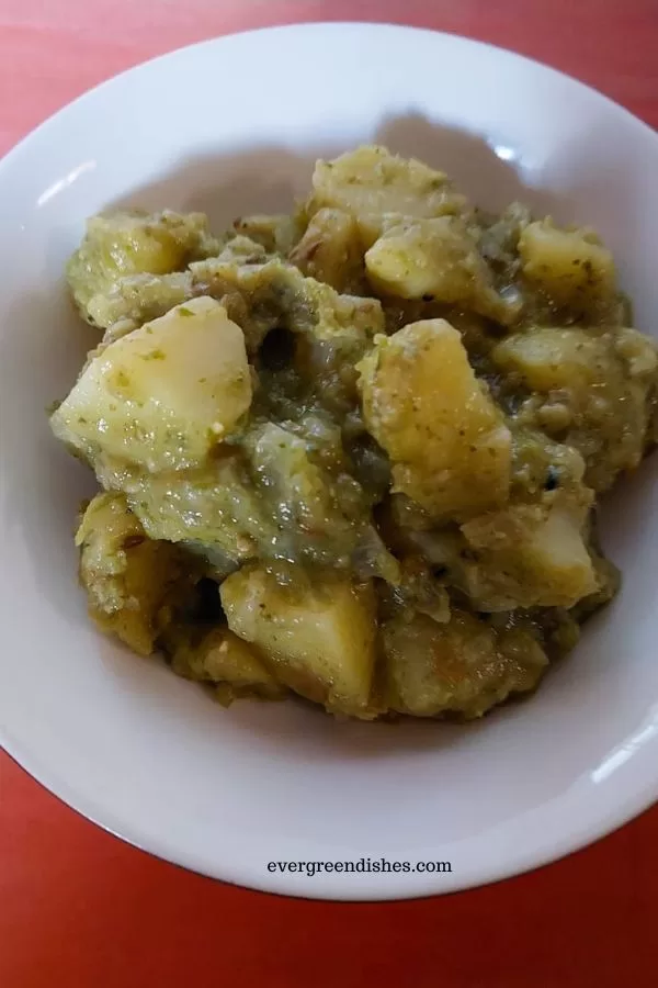 Green Potato Curry
