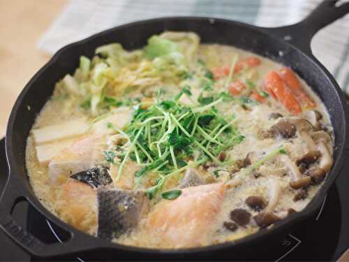 Japanese Hot Pot Recipe - Salmon Nabe - everyday washoku