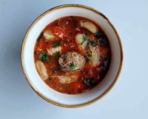 Italian Meatball and Gnocchi Soup