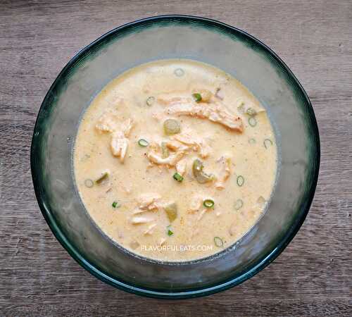 Slow Cooker Creamy Green Chile Chicken Soup