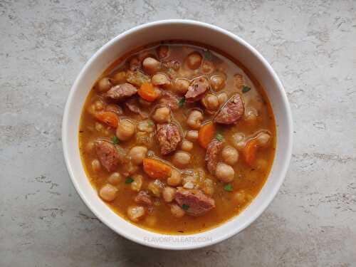 Slow Cooker Sausage Chickpea Soup