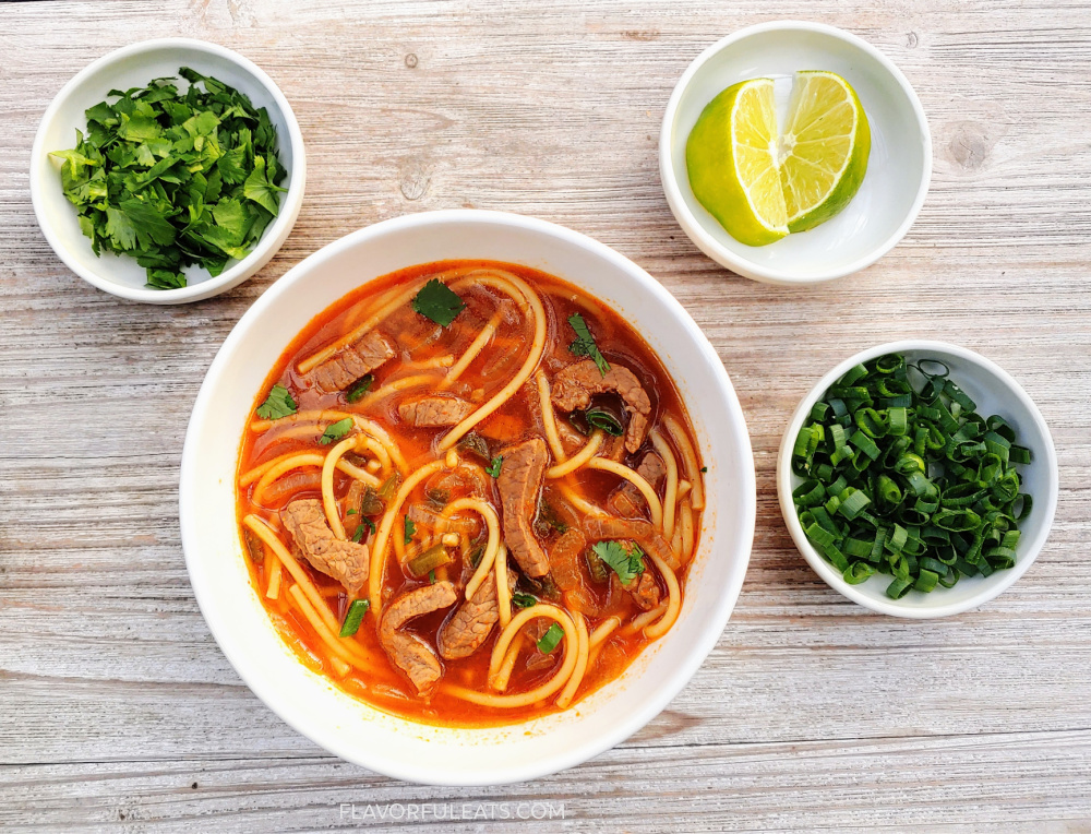 Spicy Thai Beef Noodle Soup