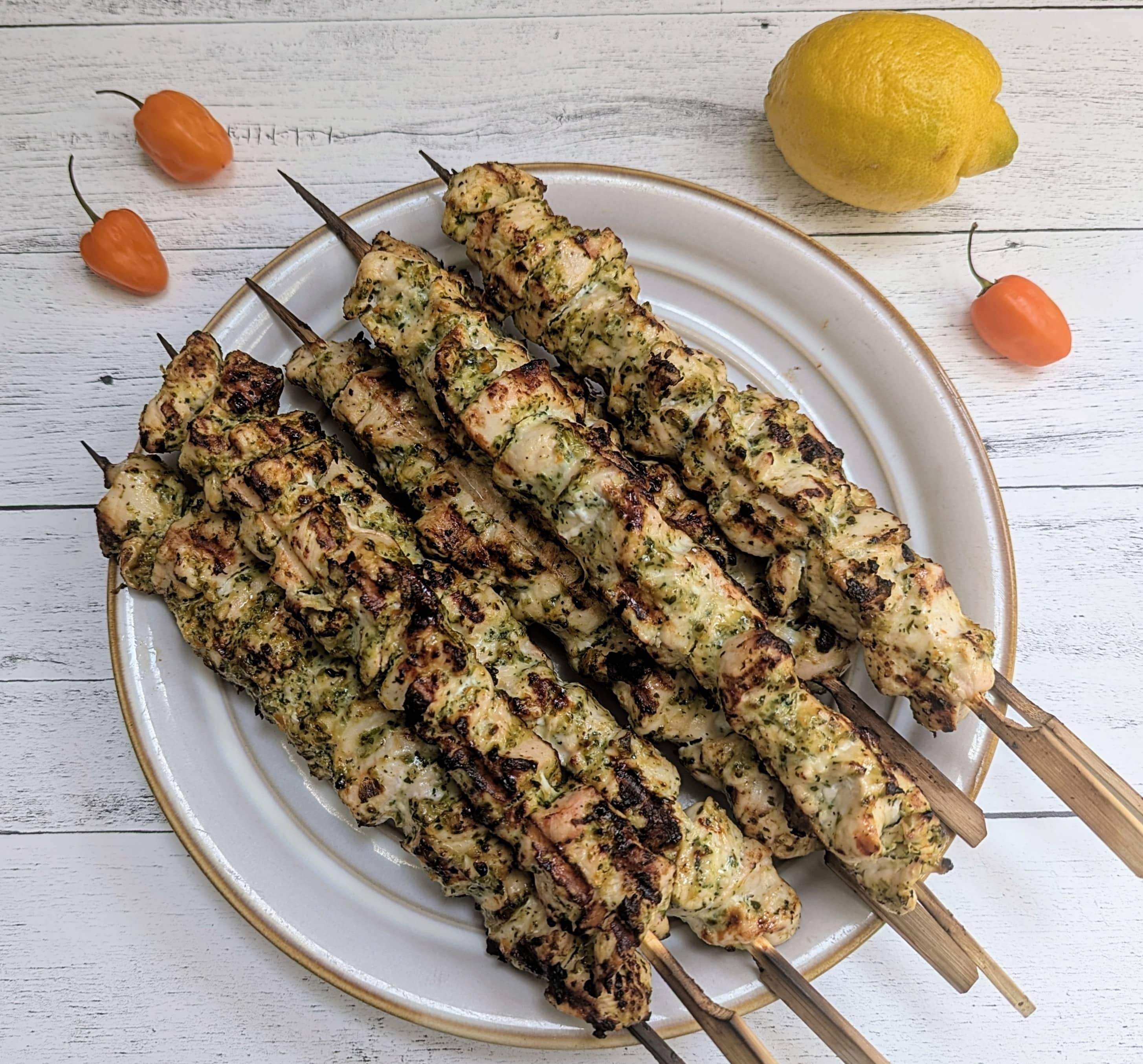 Grilled Habanero Marinated Chicken Skewers