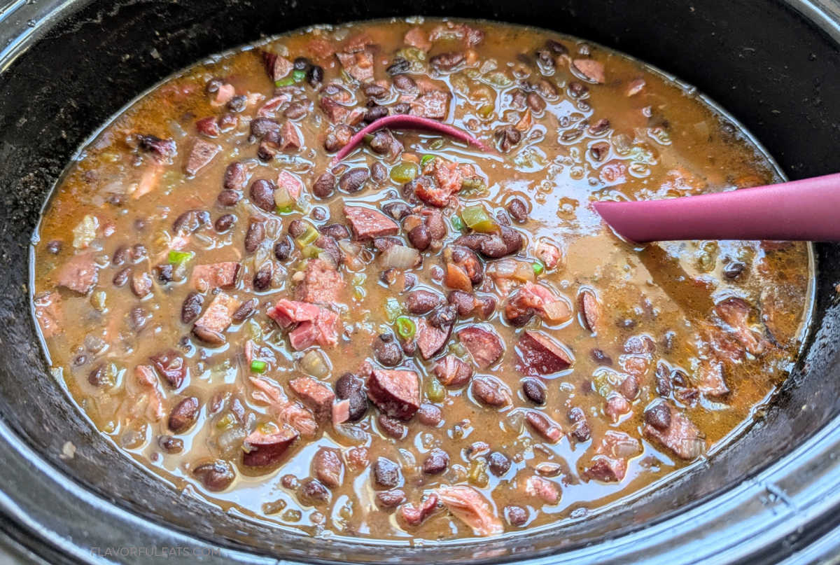 Slow Cooker Smoked Sausage Black Bean Stew