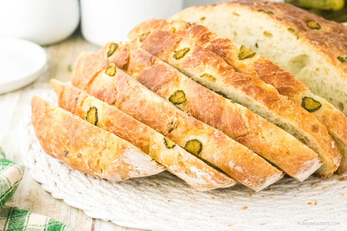 No-Knead Dutch Oven Pickle Bread
