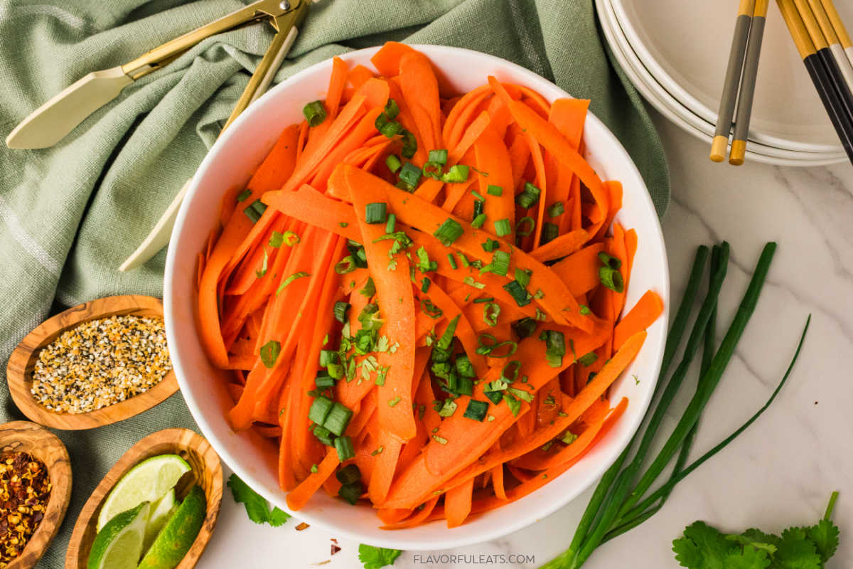 Ginger Sesame Carrot Ribbon Salad