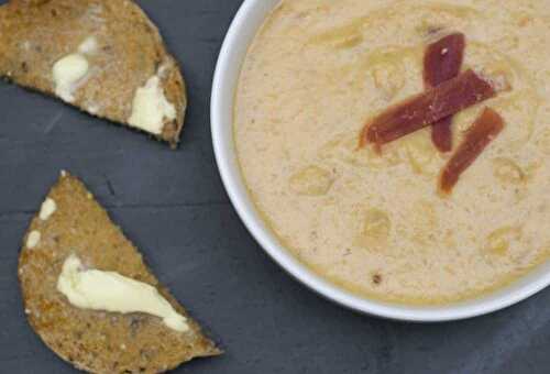 Easy Roasted Parsnip Soup Recipe with Bacon Bits and a Kick