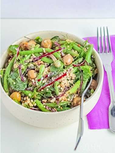 Quinoa+green beans vegan bowl